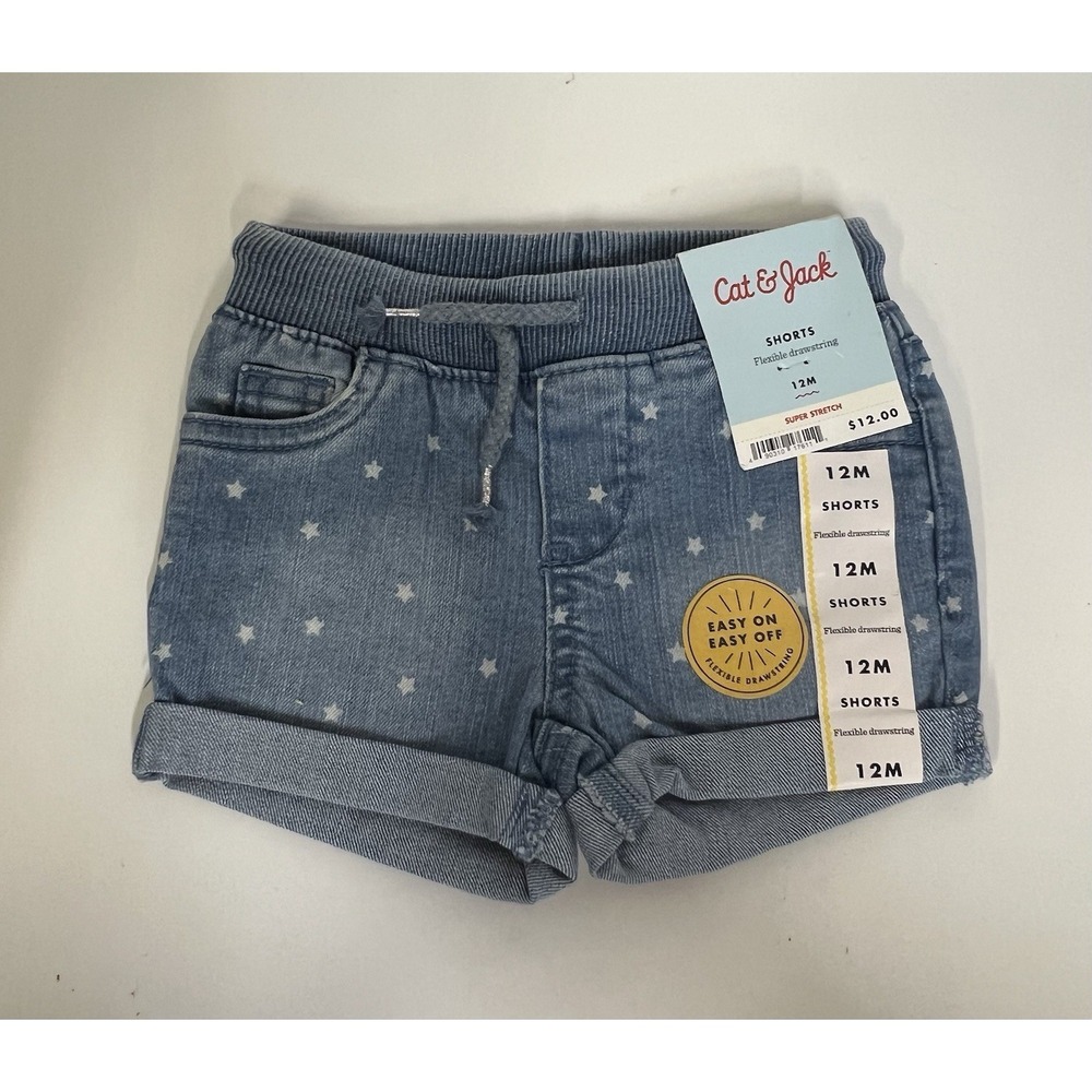 Cat & Jack Girls Blue Shorts Size 12M (226)